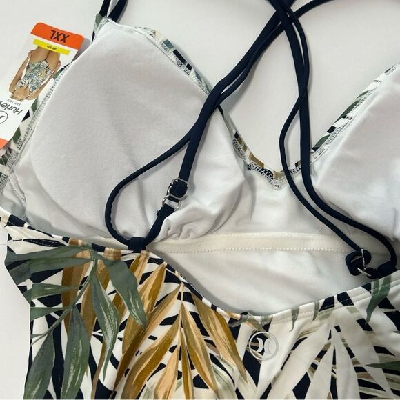 NWT Hurley Swimsuit Women’s Size XXL One Piece Blue Green Tropical Leaf Print - Picture 5 of 9